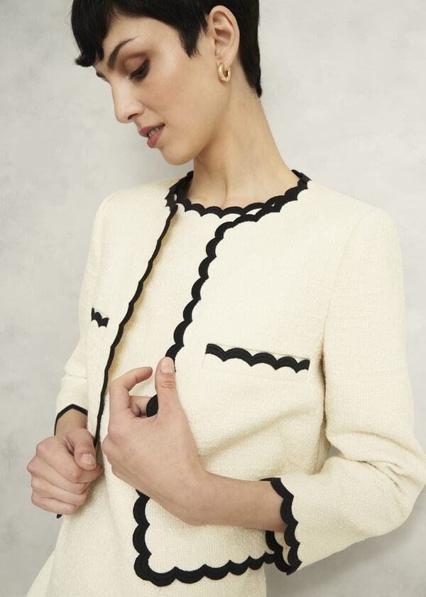 Hobbs Laskett Boucle Jacket Buttercream