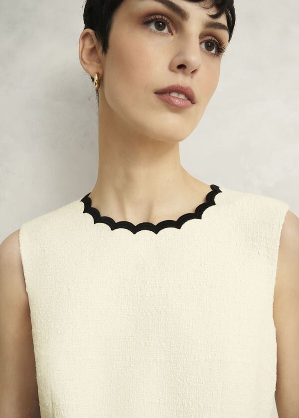 Hobbs Laskett Boucle Mini Dress Buttercream