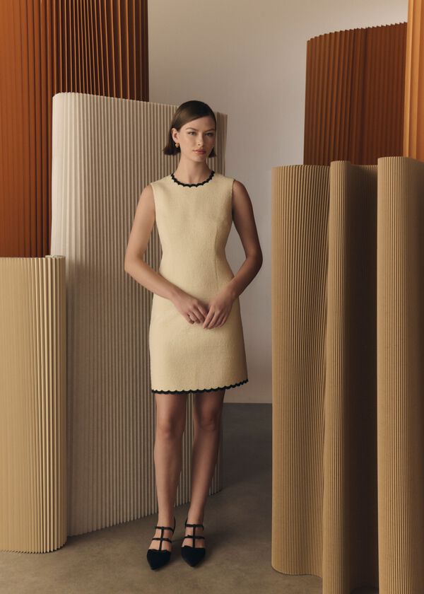 hobbs Laskett Boucle Mini Dress Buttercream