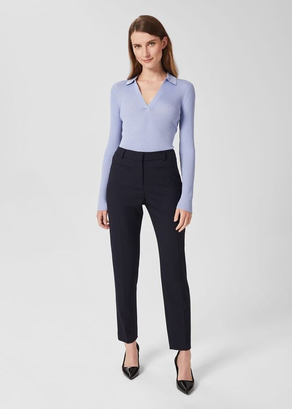 hobbs Laurel Tapered Trousers Navy