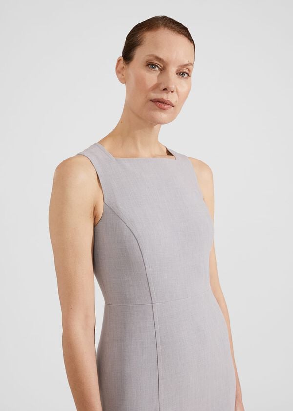 Hobbs Lauren Dress Pale Grey