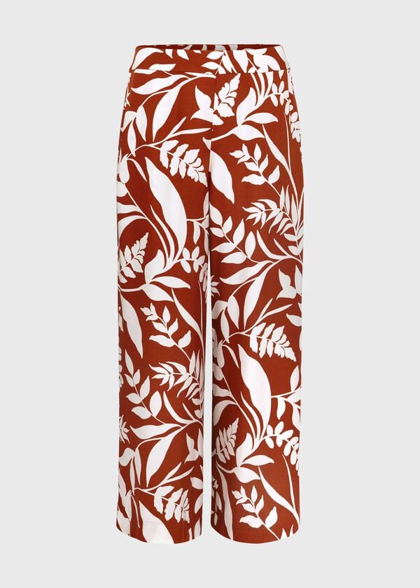 Hobbs Lauren Printed Trousers Brandysnap Ivry