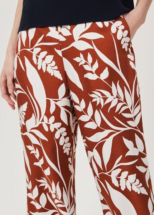 Hobbs Lauren Printed Trousers Brandysnap Ivry
