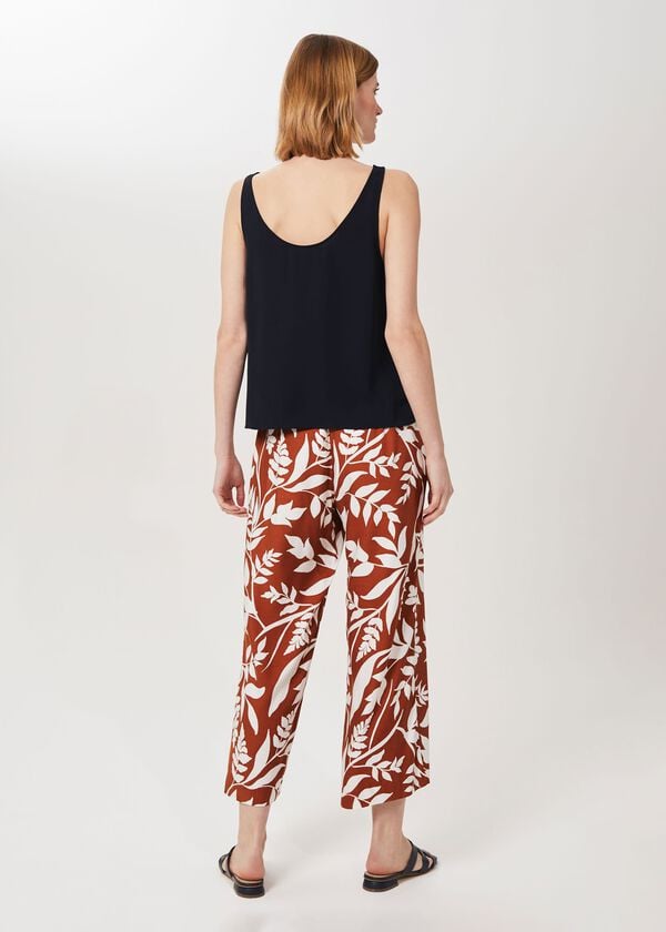 Hobbs Lauren Printed Trousers Brandysnap Ivry