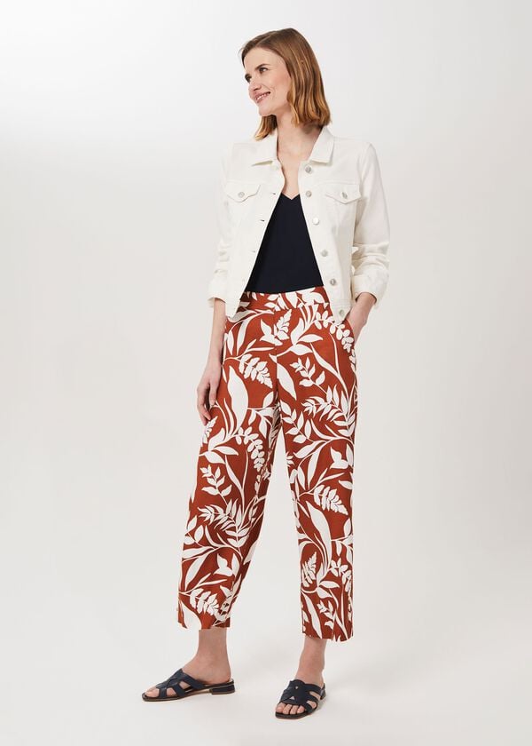 hobbs Lauren Printed Trousers Brandysnap Ivry