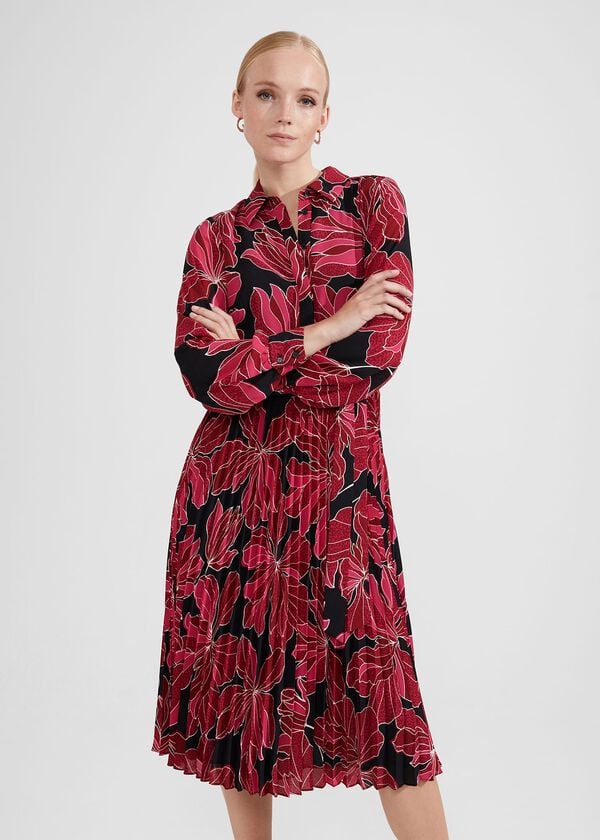 Hobbs Laurenza Dress Black Pink