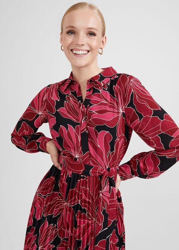 Hobbs Laurenza Dress Black Pink