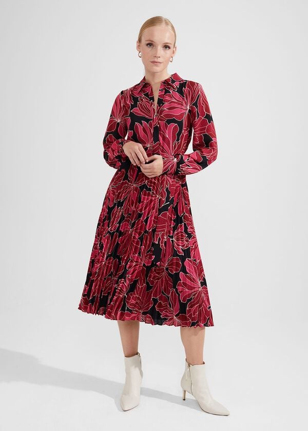 hobbs Laurenza Dress Black Pink