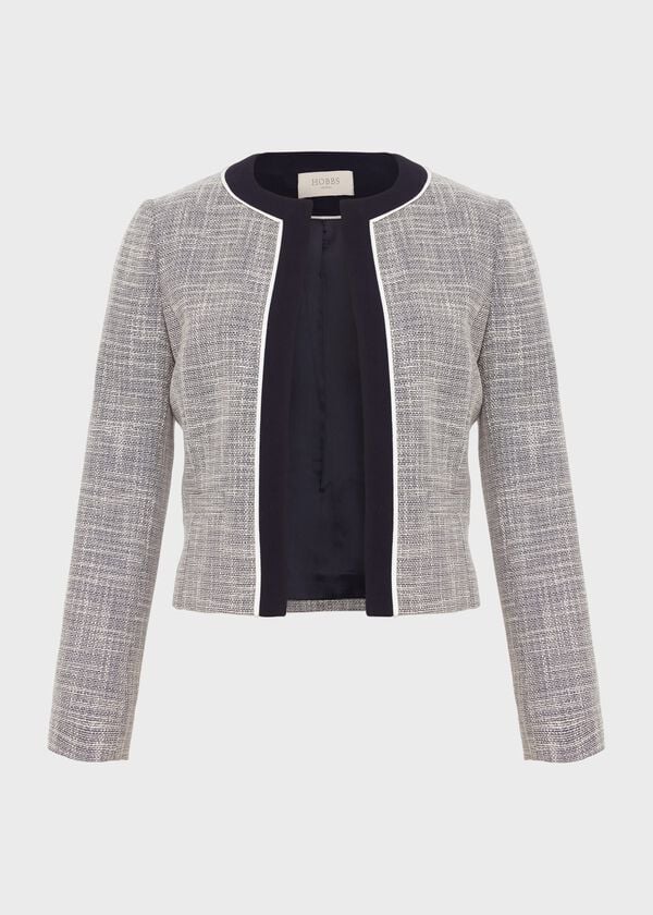 Hobbs Laurie Jacket With Cotton Navy Ivory