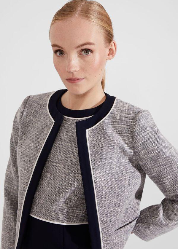 Hobbs Laurie Jacket With Cotton Navy Ivory