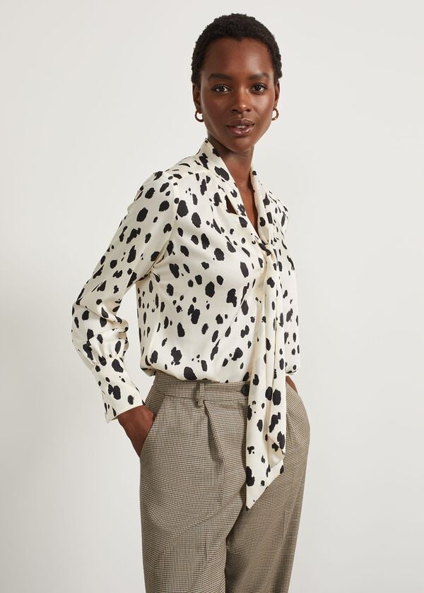 Hobbs Lawson Blouse Cream Black