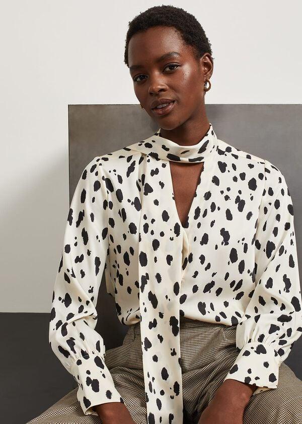 hobbs Lawson Blouse Cream Black