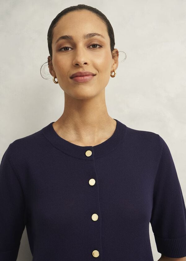 Hobbs Leanne Cardigan With Wool True Navy