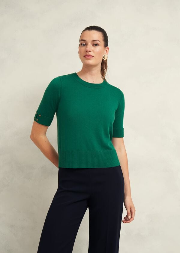 Hobbs Leanne Jumper With Wool Agate Green
