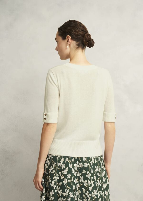 Hobbs Leanne Knitted Top With Wool Hobbs Ivory