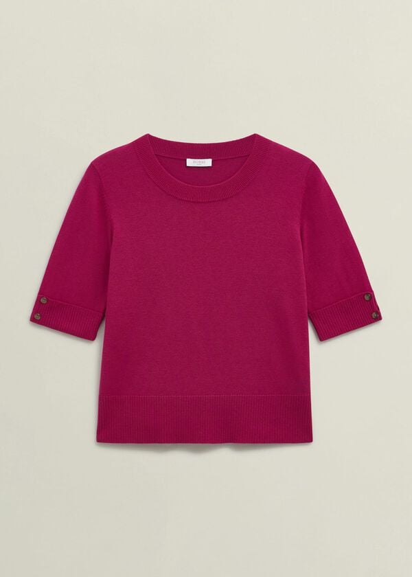 Hobbs Leanne Knitted Top With Wool Zinnia Pink