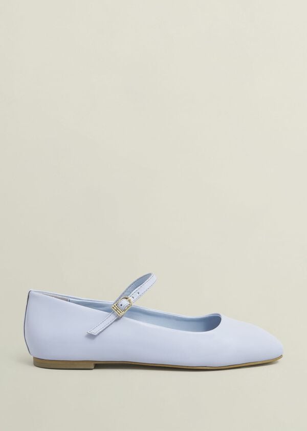 hobbs Leather Chrissy Mary Janes Pale Blue