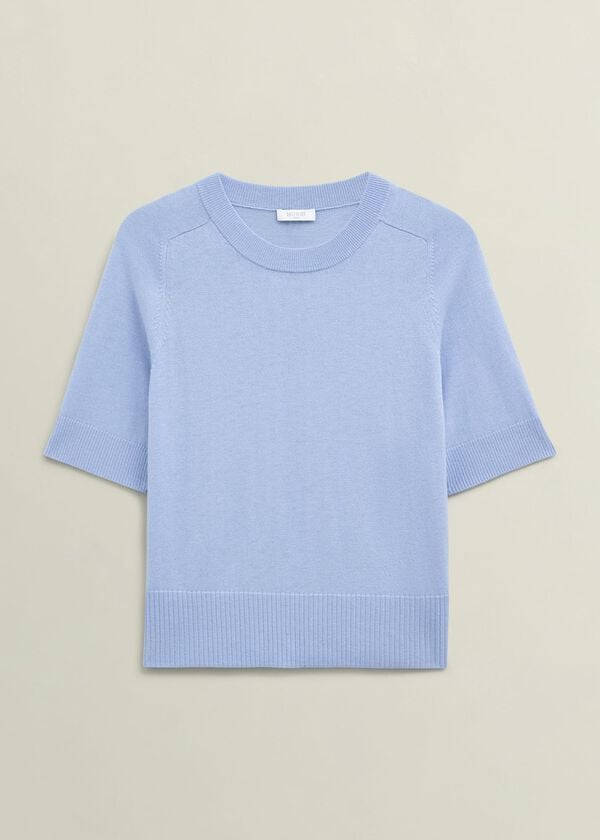 Hobbs Leena Knitted Top With Wool Maya Blue