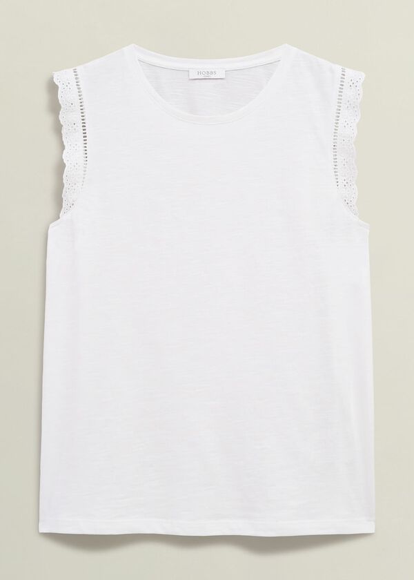 Hobbs Leia Cotton Broderie Top Hobbs White