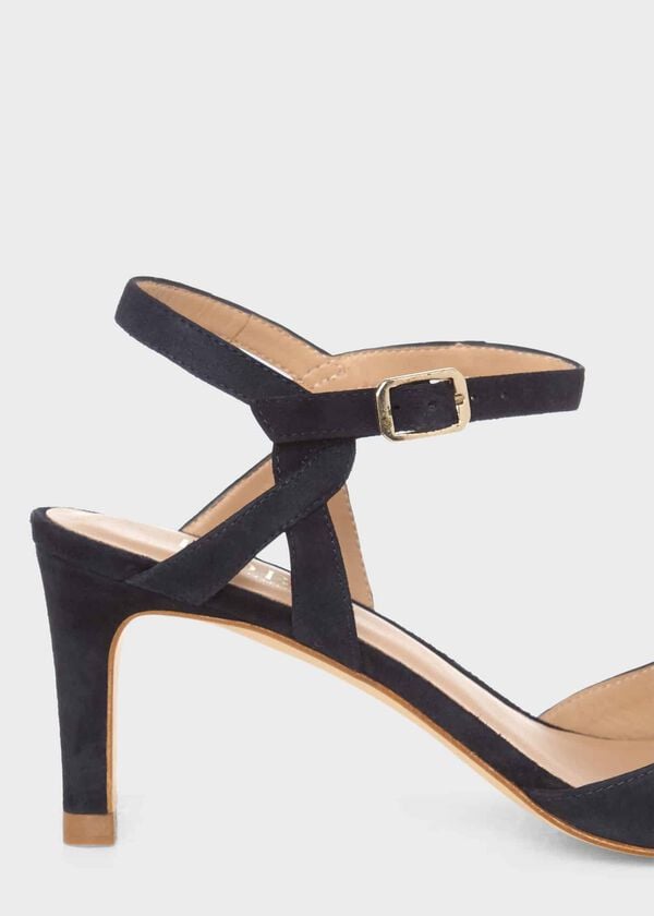 Hobbs Leia Suede Heeled Sandals Navy