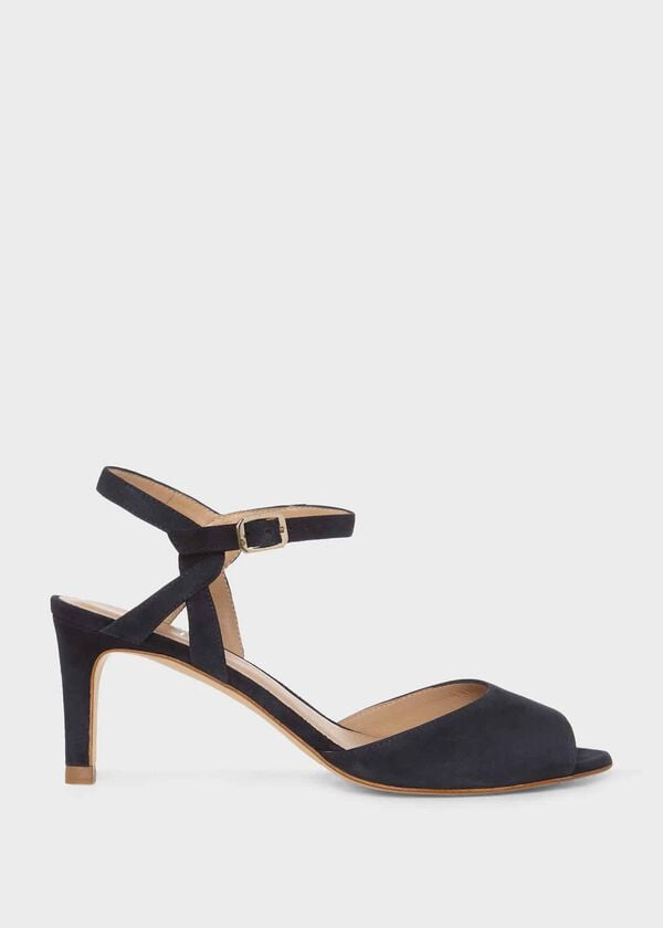 hobbs Leia Suede Heeled Sandals Navy