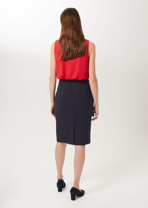 Hobbs Leila Pencil Skirt Navy
