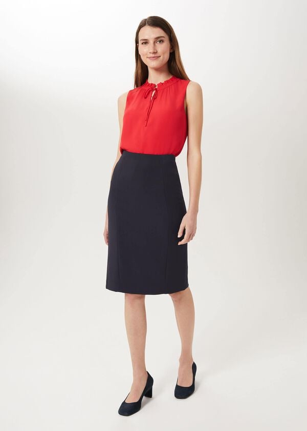 hobbs Leila Pencil Skirt Navy
