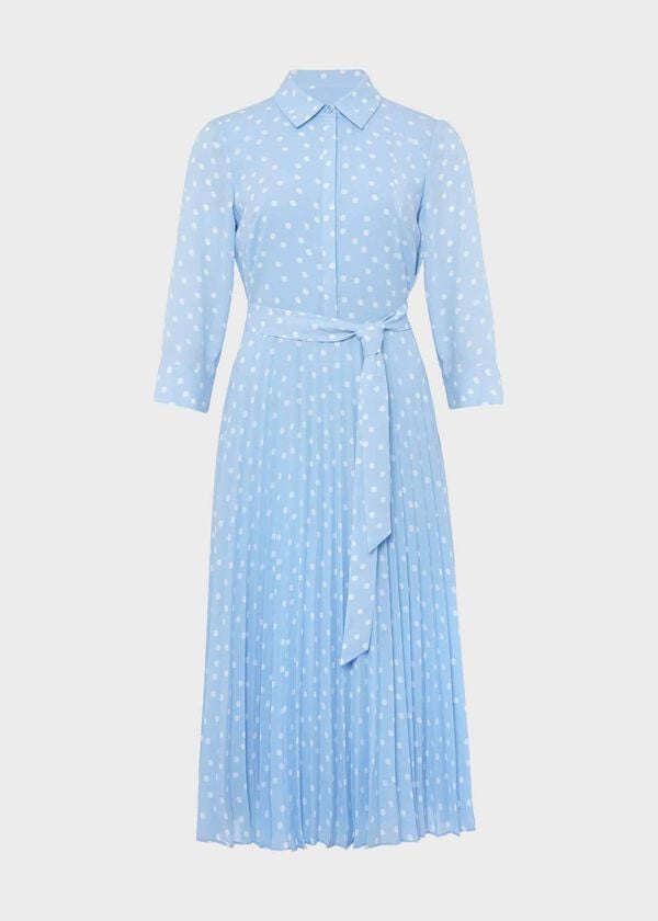 Hobbs Leona Dress Dusky Blue Ivry
