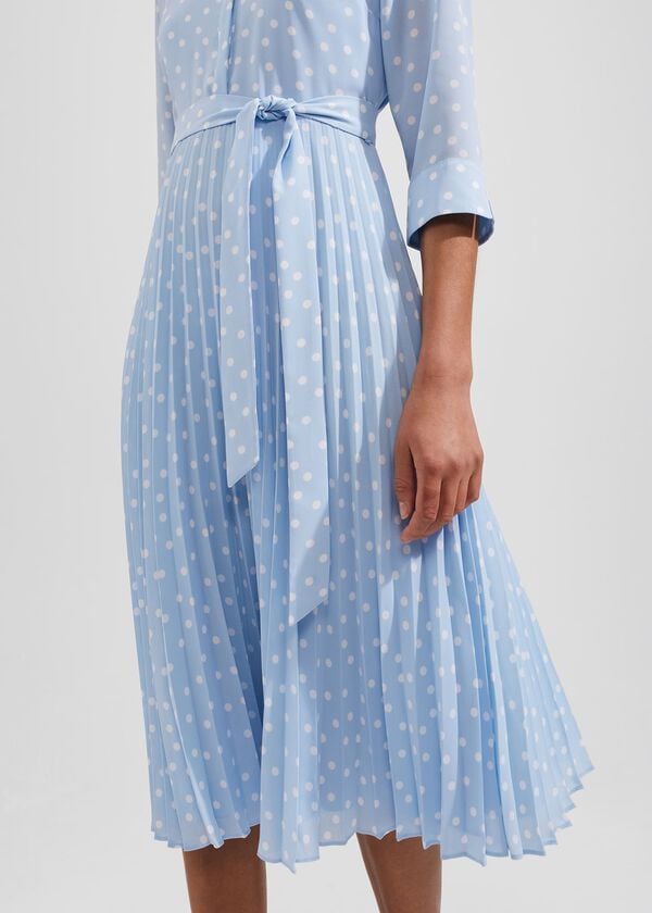 Hobbs Leona Dress Dusky Blue Ivry