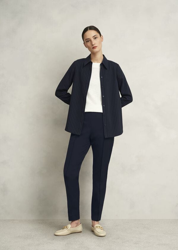 hobbs Lexi Slim Travel Trousers Navy