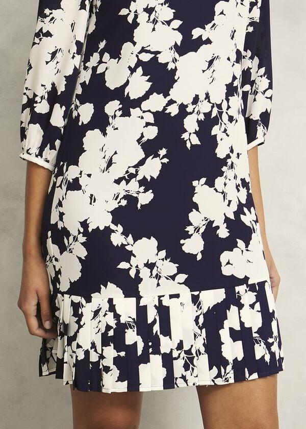 Hobbs Liana Floral Dress Midnight Ivory