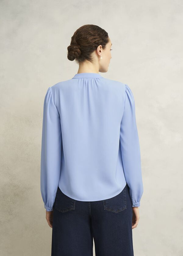 Hobbs Light Blue Peony Blouse Maya Blue