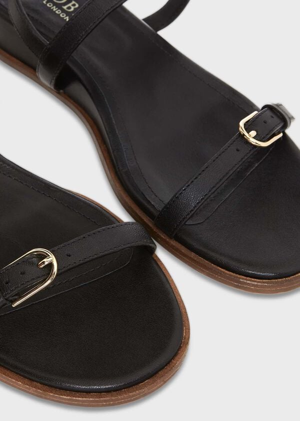 Hobbs Lila Footbed Sandal Black