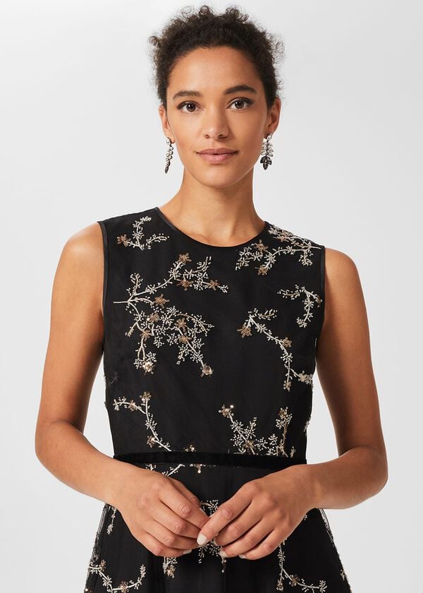 Hobbs Lilith Dress Black Metallic