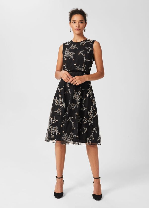hobbs Lilith Dress Black Metallic