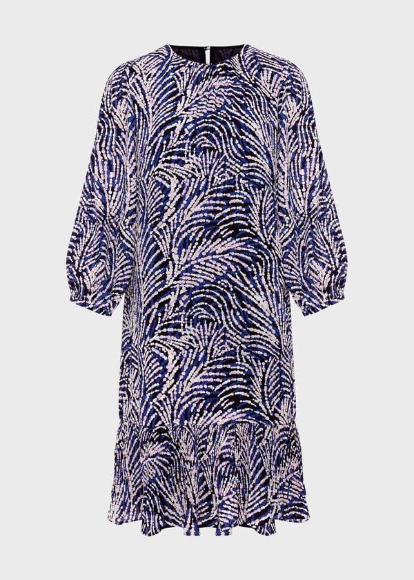 Hobbs Lilith Dress Navy Blue Multi