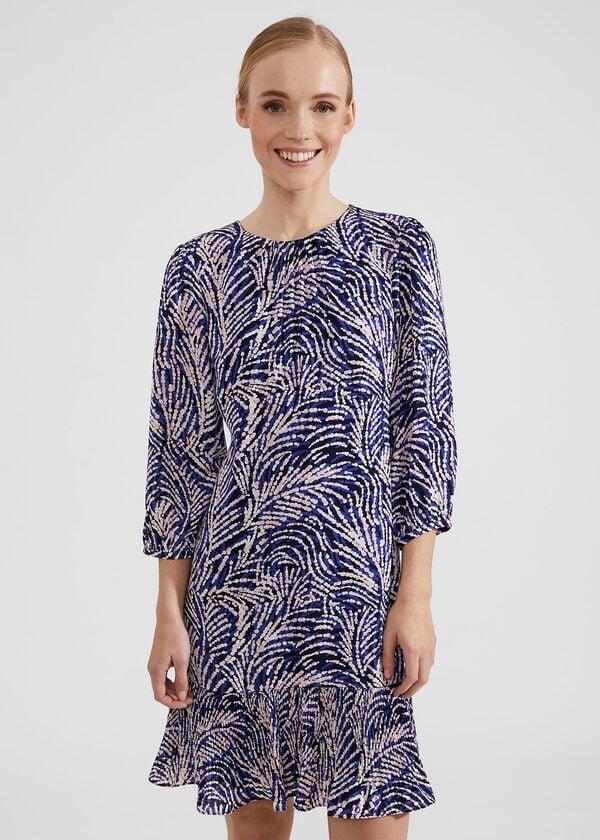 Hobbs Lilith Dress Navy Blue Multi