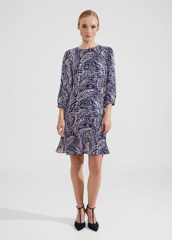 hobbs Lilith Dress Navy Blue Multi