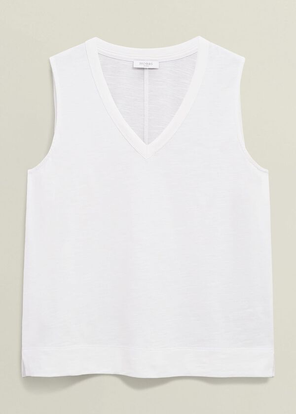 Hobbs Lilla Cotton Slub Tank White