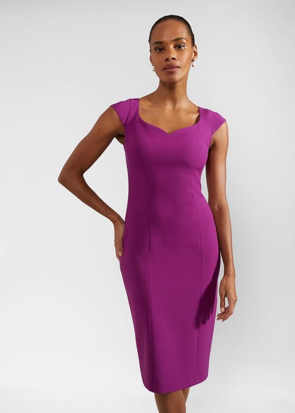 Hobbs Lillia Shift Dress Magenta Purple