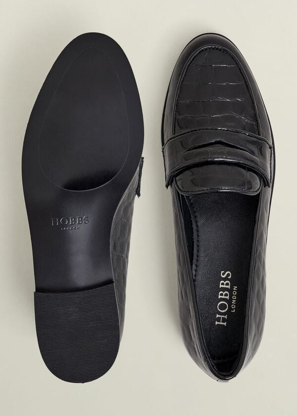 Hobbs Lillian Leather Loafers Black