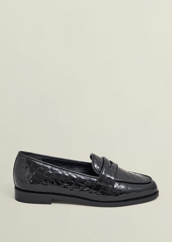 hobbs Lillian Leather Loafers Black