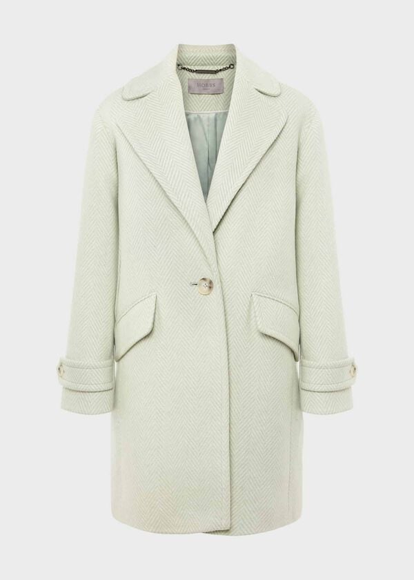 Hobbs Lillie Coat Green Ivory