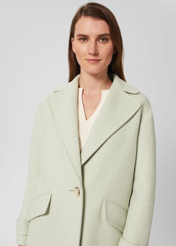 Hobbs Lillie Coat Green Ivory
