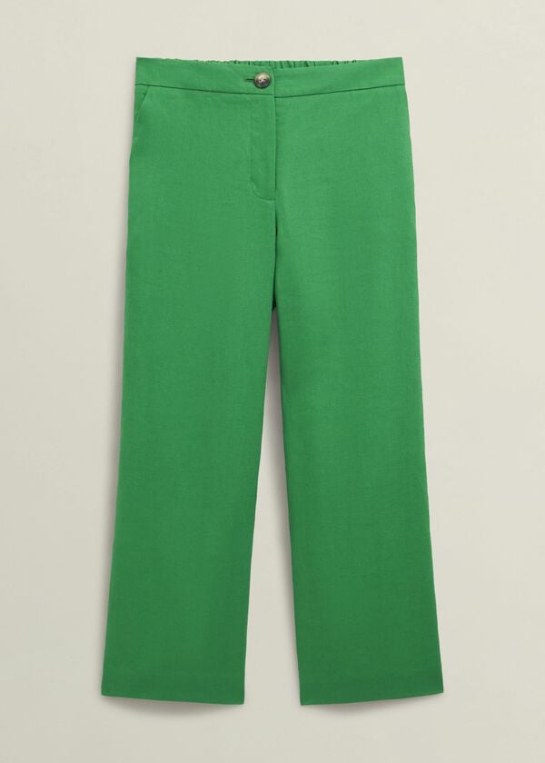 Hobbs Lillie Linen Trousers Green