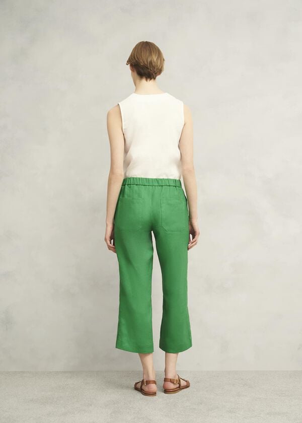 Hobbs Lillie Linen Trousers Green
