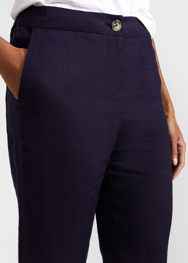 Hobbs Lillie Linen Trousers True Navy