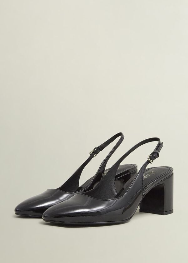 Hobbs Lily Leather Slingbacks Black