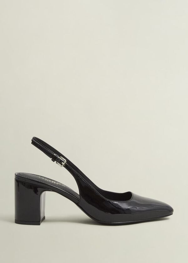 hobbs Lily Leather Slingbacks Black