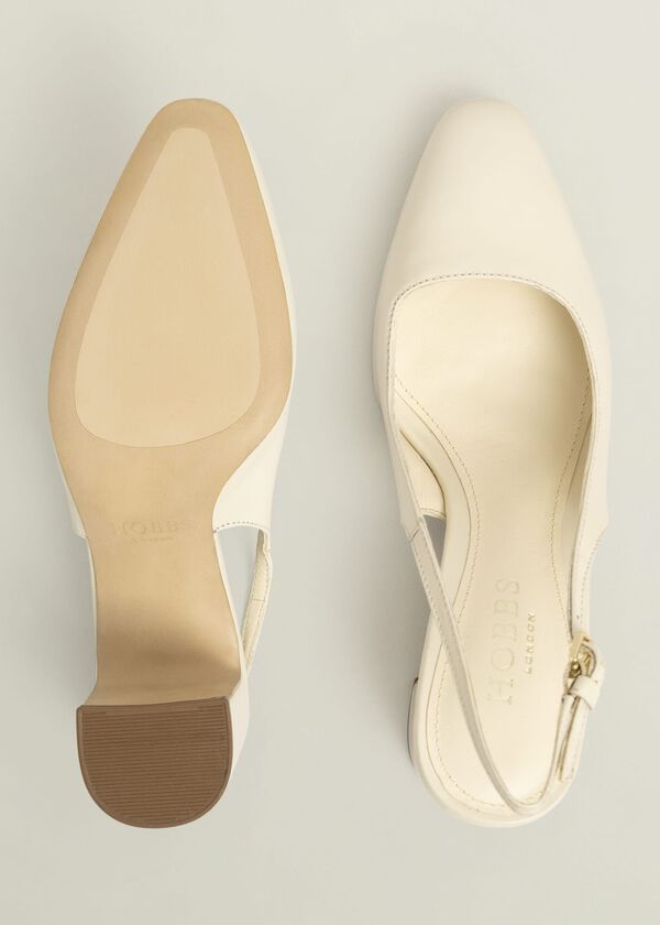 Hobbs Lily Leather Slingbacks Buttercream